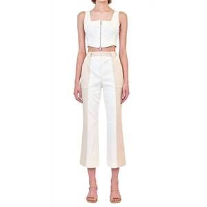 NEW JONATHAN SIMKHAI liza cropped pants in ivory multi